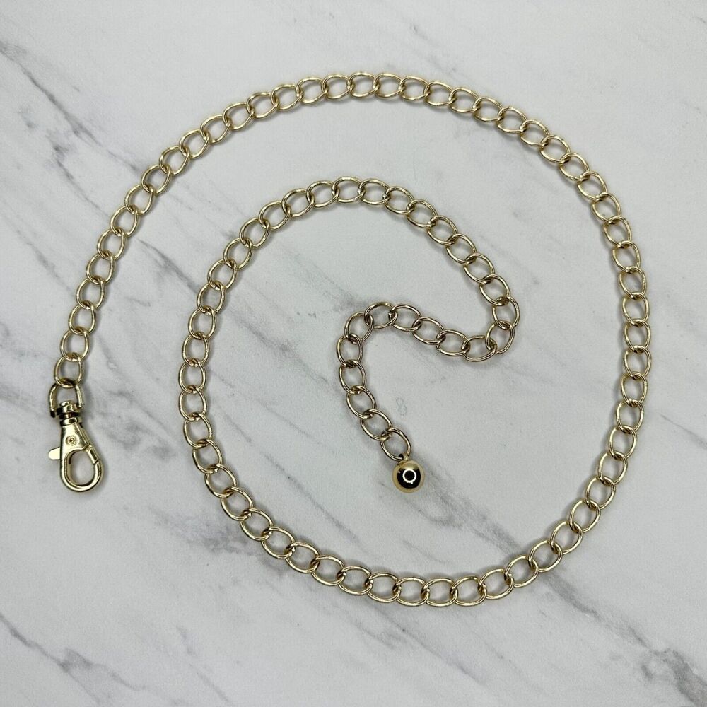Simple Basic Gold Tone Metal Chain Link Belt Size XS Small S